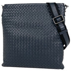 Bottega Veneta Shoulder Bag Intrecciato Leather Navy