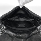 Chanel Shoulder Bag Quilted Chain Canvas Black — view 8