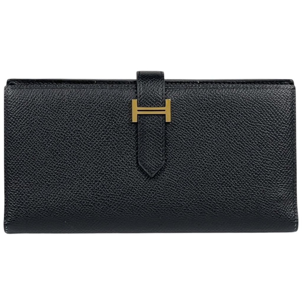 Hermes Bearn Soufflet Wallet Bifold Veau Epsom Black