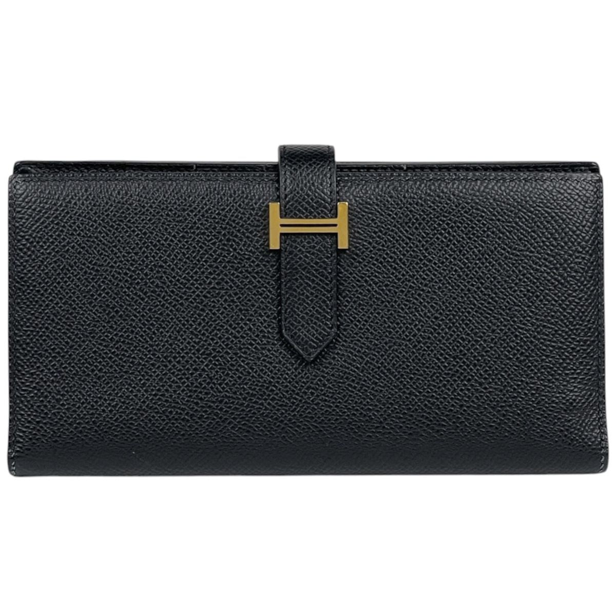 Hermes Bearn Soufflet Wallet Bifold Veau Epsom Black