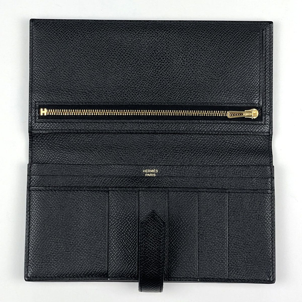 Hermes Bearn Soufflet Wallet Bifold Veau Epsom Black — view 7