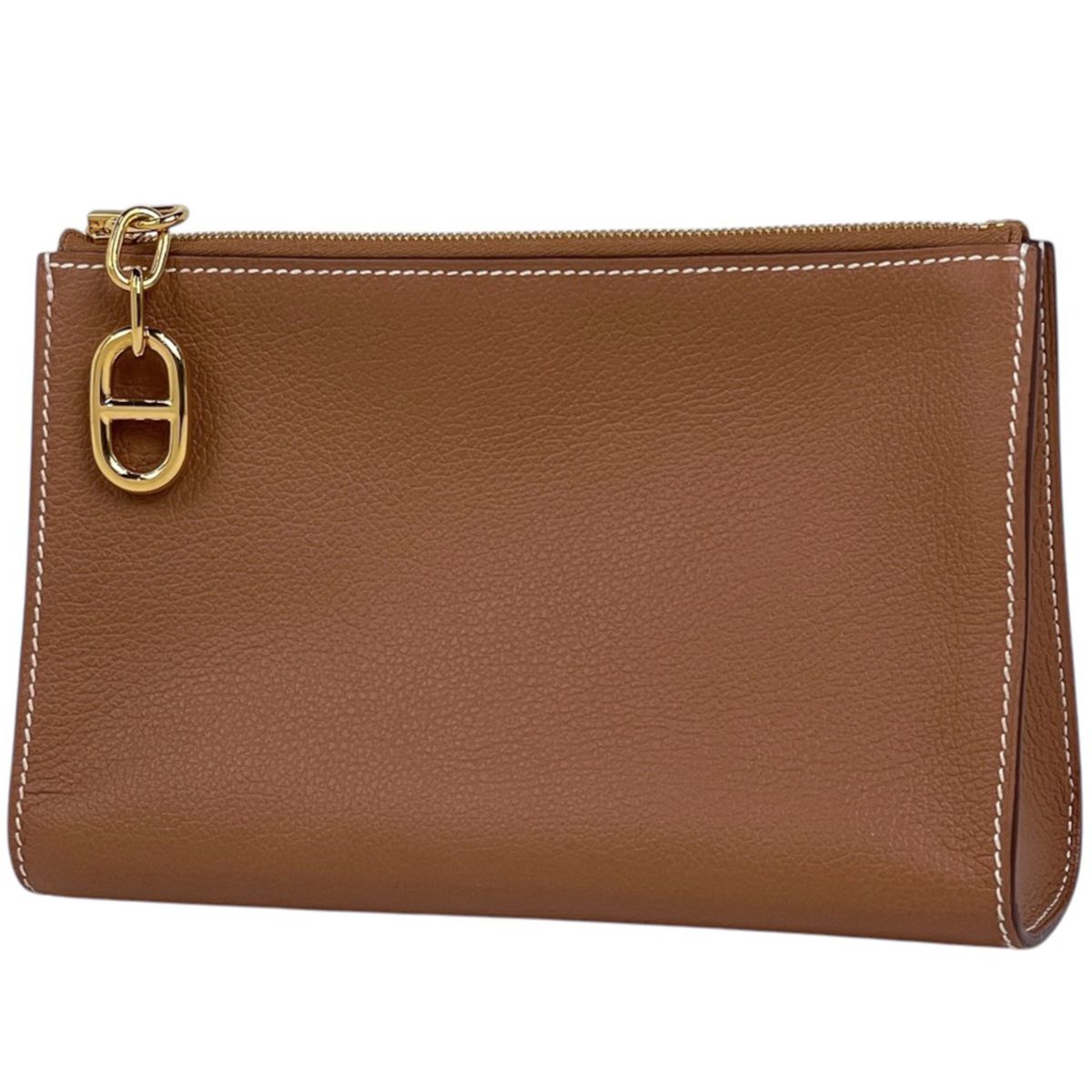 Hermes Zipengo Chaine D'ancre PM Clutch Leather Toffee