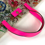 Gucci Tote Flora Print Leather Pink Clear — view 6