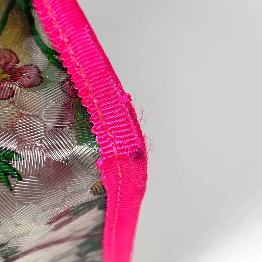Gucci Tote Flora Print Leather Pink Clear — view 3