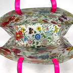 Gucci Tote Flora Print Leather Pink Clear — view 7
