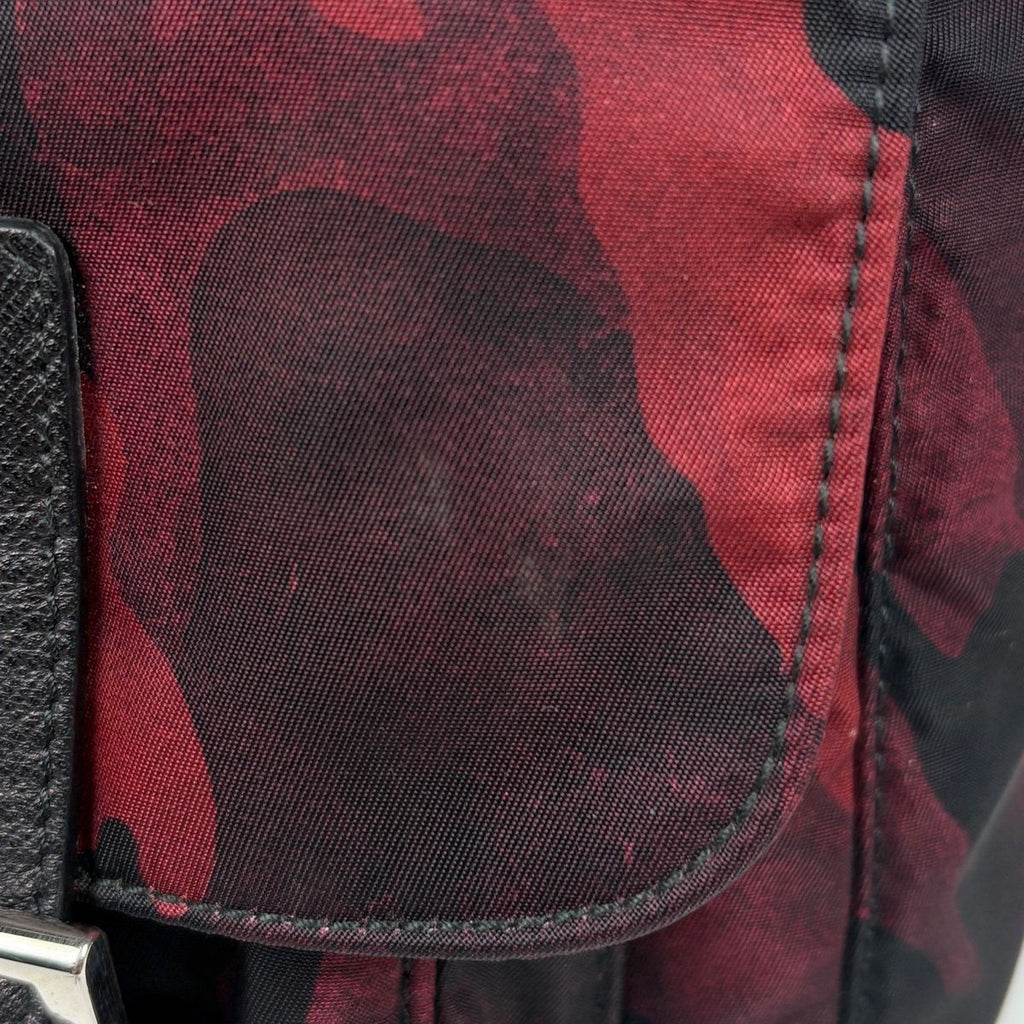 Prada Shoulder Bag Camouflage Nylon Red Black — view 4