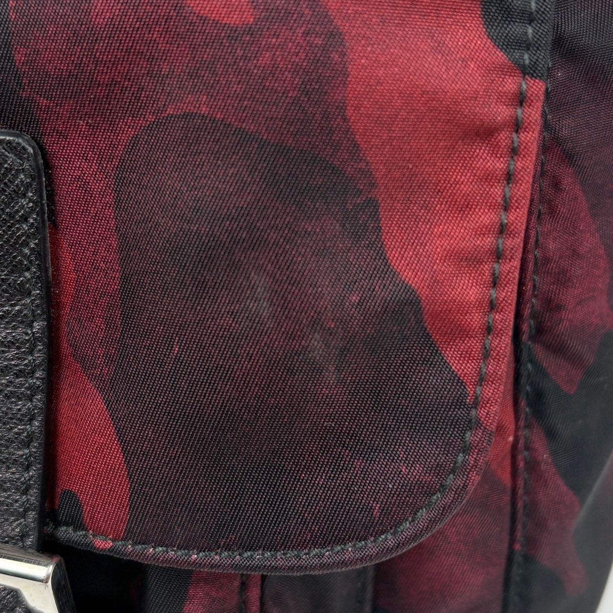 Prada Shoulder Bag Camouflage Nylon Red Black — view 4