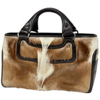 Celine Boogie Bag Handbag Calf Hair Brown