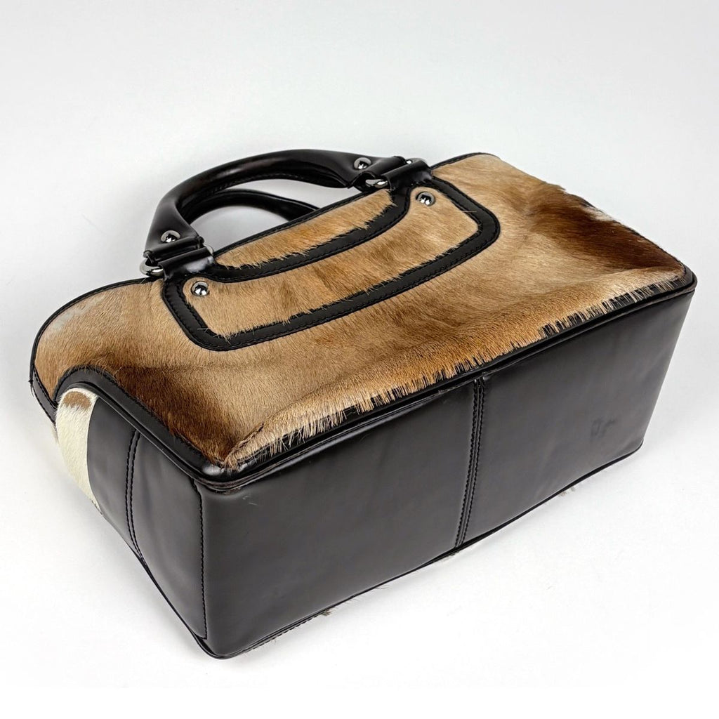 Celine Boogie Bag Handbag Calf Hair Brown — view 2