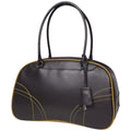 Prada Shoulder Bag Logo Leather Brown