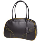Prada Shoulder Bag Logo Leather Brown