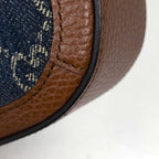 Gucci Shoulder Bag Horsebit 1955 GG Denim Blue Brown — view 3