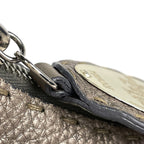 Fendi Shoulder Bag Selleria Metallic Leather Greige — view 6