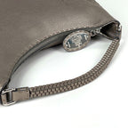 Fendi Shoulder Bag Selleria Metallic Leather Greige — view 5