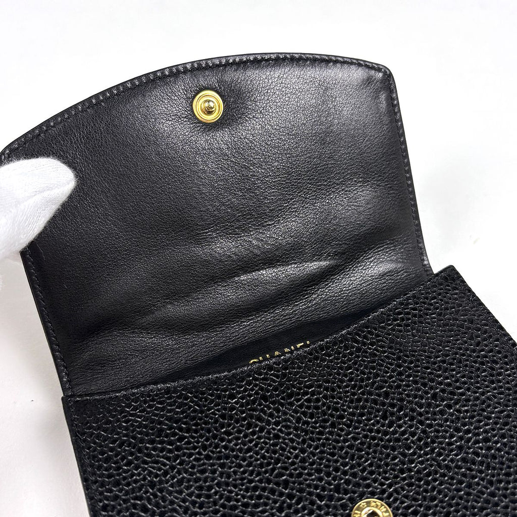 Chanel Bifold Wallet CC Logo Caviar Leather Black — view 4