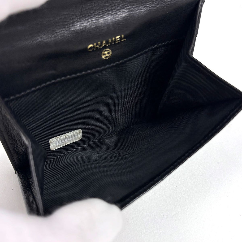 Chanel Bifold Wallet CC Logo Caviar Leather Black — view 5
