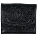 Chanel Bifold Wallet CC Logo Caviar Leather Black