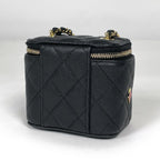 Chanel Shoulder Bag Small Vanity Quilted CC Logo Caviar Leather Black — view 2