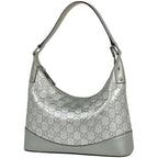 Gucci Shoulder Bag Guccissima Leather Silver
