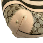 Gucci Shoulder Bag GG Pattern Beige Dark Brown Leather — view 6