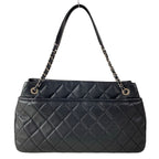 Chanel Tote Quilted Black CC Logo Silver Chain — view 3