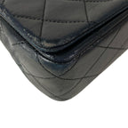 Chanel Shoulder Bag Mini Quilted Black Gold Chain Full Flap Turnlock Lambskin — view 7
