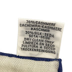Hermes Shawl Carre Geant 140 Ivory Navy les Cabanes Cashmere Silk Scarf — view 4