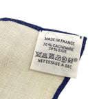 Hermes Shawl Carre Geant 140 Ivory Navy les Cabanes Cashmere Silk Scarf — view 3