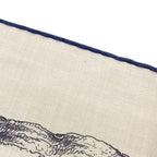 Hermes Shawl Carre Geant 140 Ivory Navy les Cabanes Cashmere Silk Scarf — view 2