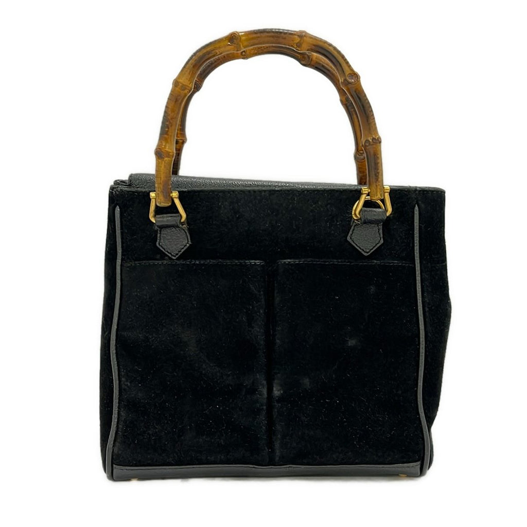 Gucci Handbag Bamboo Black Leather
