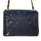 Chanel Shoulder Bag Mini Quilted 17 Dark Navy Gold Lambskin — view 3