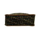 Fendi Shoulder Bag Zucca Pattern Khaki Black Brown Leather — view 5