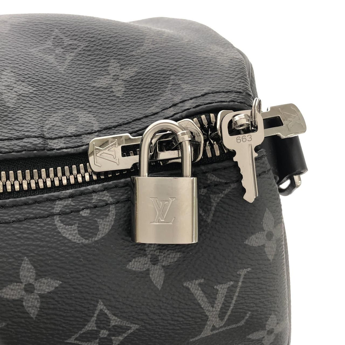 Louis Vuitton Monogram Eclipse Keepall Bandouliere 45 Boston Bag — view 3