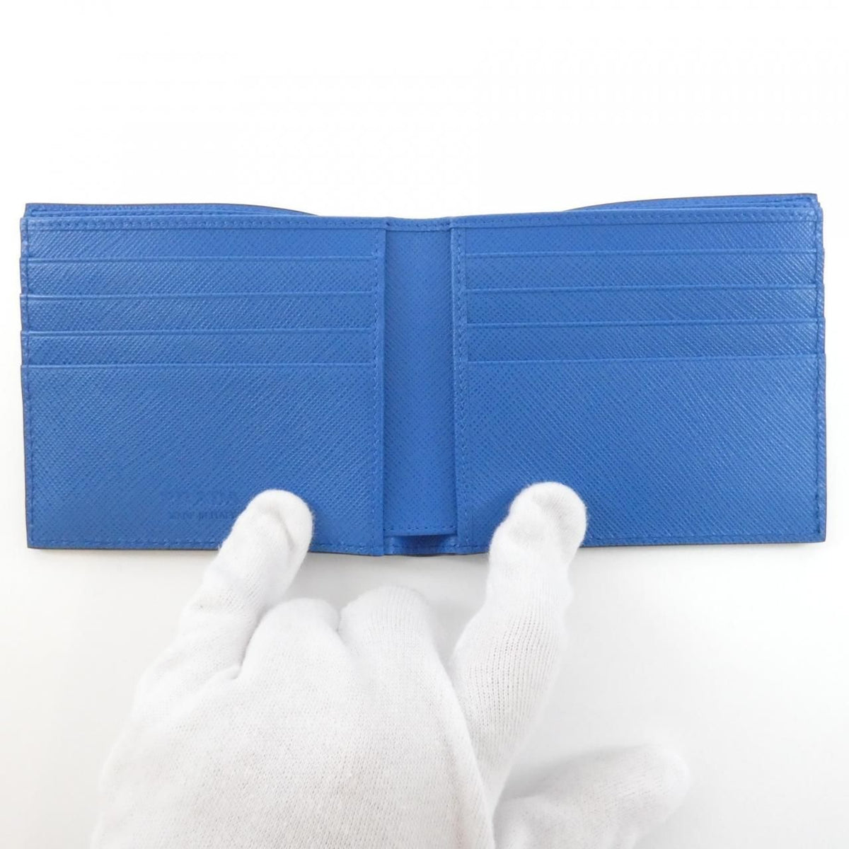 Prada Billfold Wallet Blue — view 4