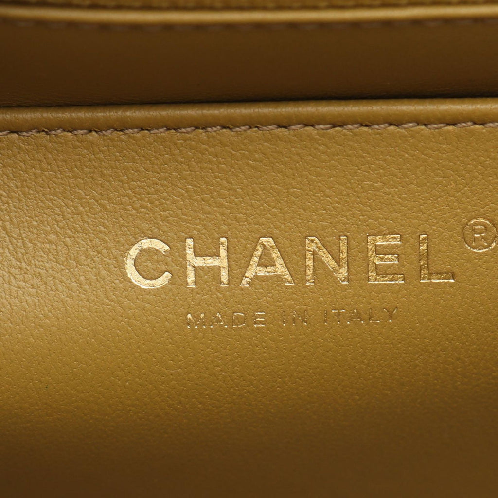 Chanel Shoulder Bag Quilted Top Handle 2-Way Olive Green Lambskin Chain — view 4