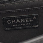Chanel Shoulder Bag Chevron V-stitch Black Caviar Leather Mini Chain — view 4