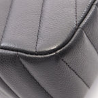 Chanel Shoulder Bag Chevron V-stitch Black Caviar Leather Mini Chain — view 7