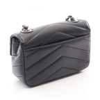 Chanel Shoulder Bag Chevron V-stitch Black Caviar Leather Mini Chain — view 2