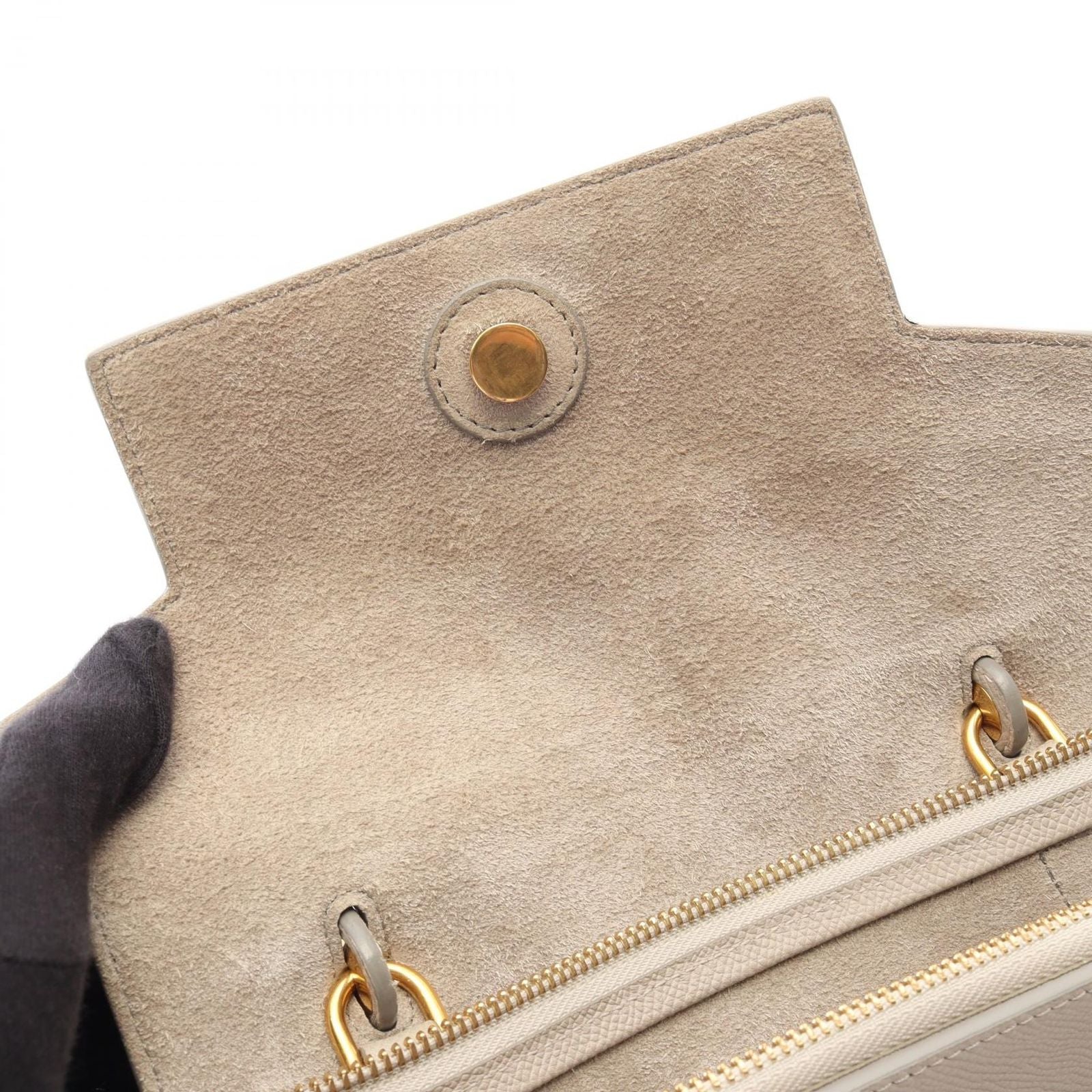Celine Belt Bag Micro 2-Way Light Gray Leather — view 7