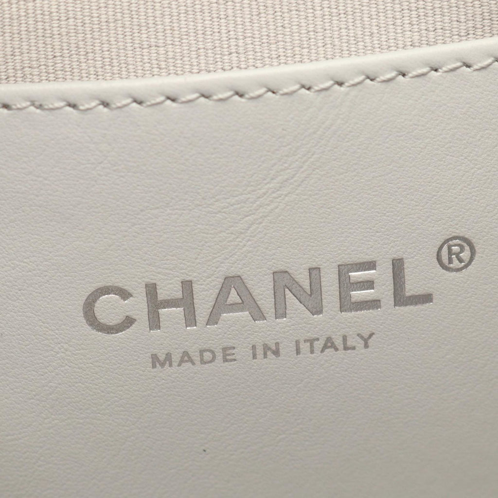 Chanel Backpack Quilted Gray Caviar Leather Chain — view 4