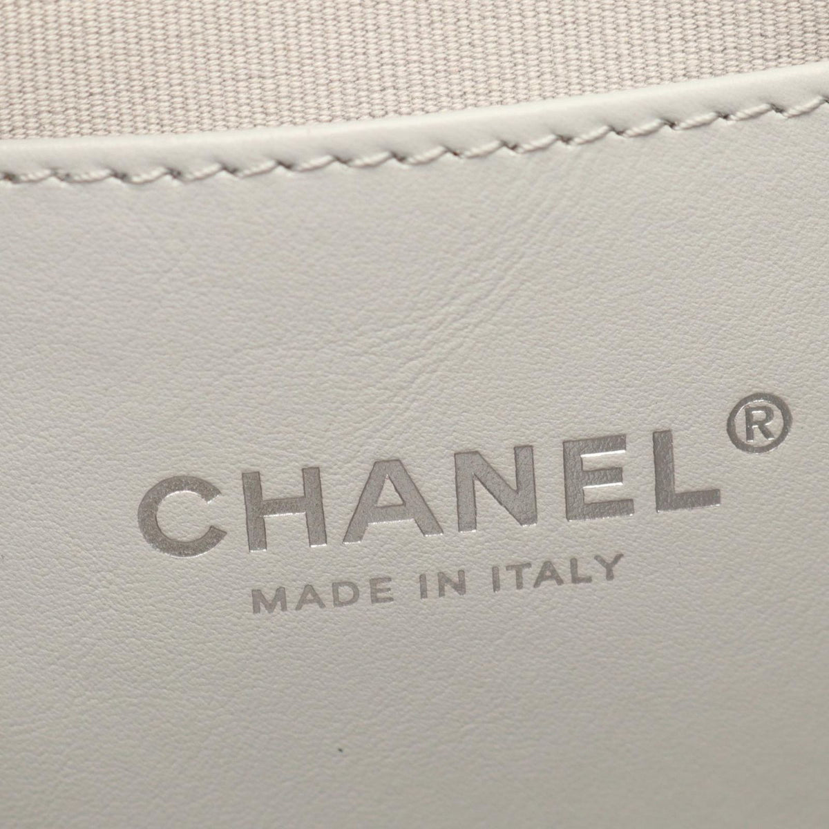 Chanel Backpack Quilted Gray Caviar Leather Chain — view 4