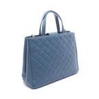 Chanel Shoulder Bag Business Affinity Quilted Blue Caviar Leather Large Shopping — view 2