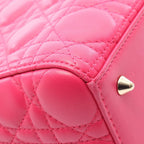 Dior Handbag Lady Dior 2-Way Magenta Leather Tote Medium — view 7