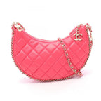 Chanel Shoulder Bag Quilted Small Hobo Pink Lambskin Chain