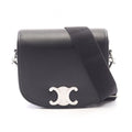 Celine Shoulder Bag Besace Triomphe Black Leather Small Strap