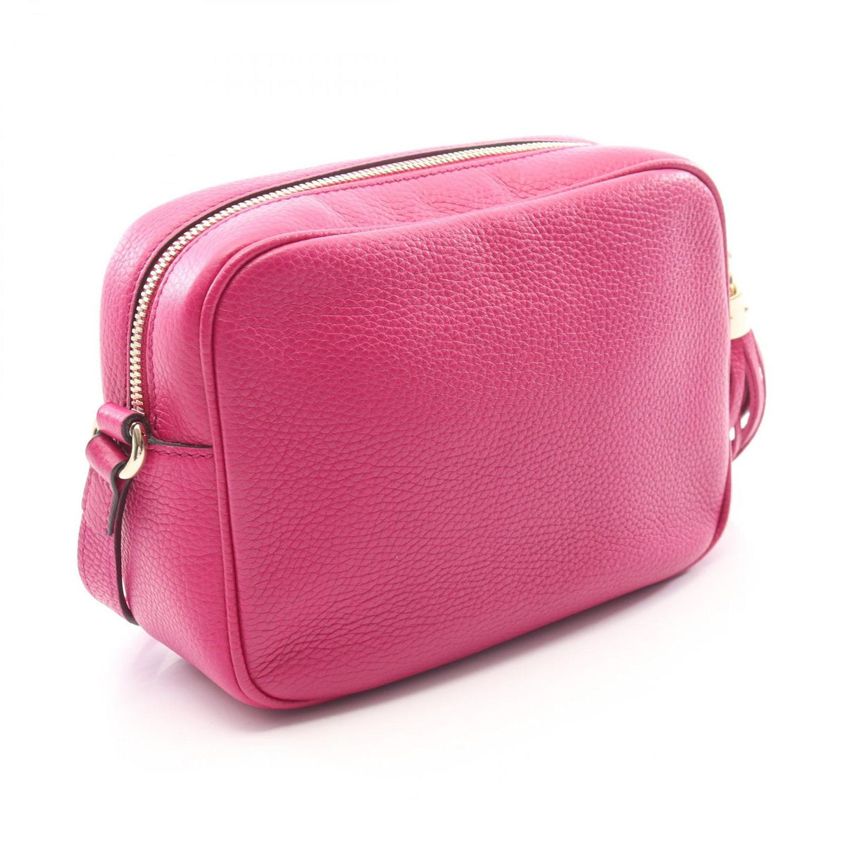 Gucci Shoulder Bag Soho Disco Interlocking G Magenta Leather Small — view 2