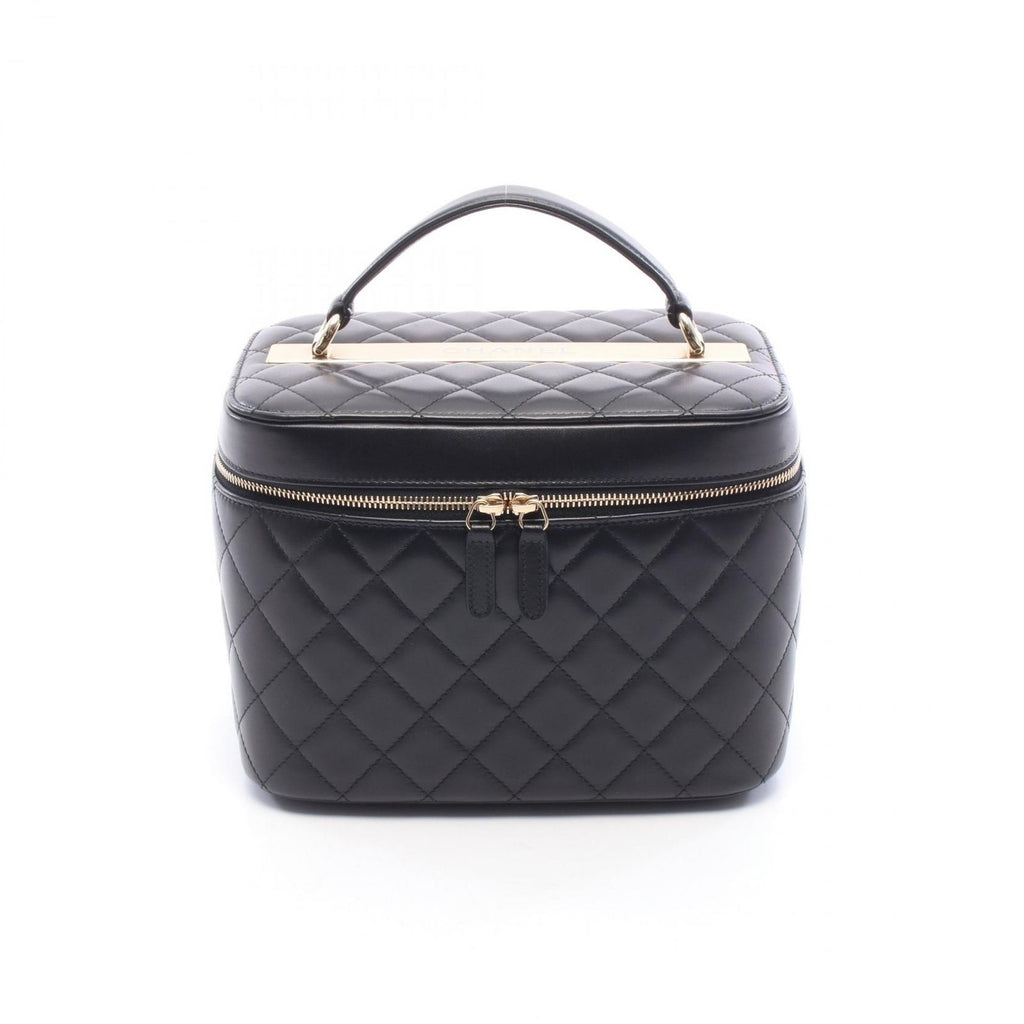 Chanel Handbag Quilted Black Lambskin Vanity Bag