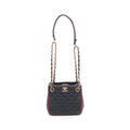 Chanel Shoulder Bag Quilted Small Bucket Black Red Brown Lambskin Chain