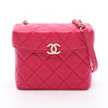 Chanel Shoulder Bag Quilted Small Box Magenta Lambskin Chain