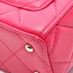 Chanel Shoulder Bag Quilted Small Box Magenta Lambskin Chain — view 7